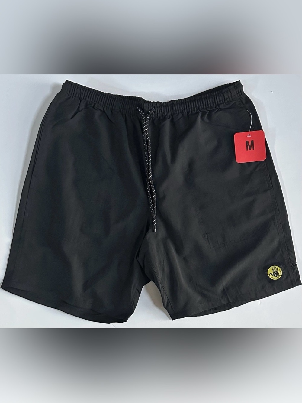 NEW, Body Glove Mens Size Medium Black Nylon Shorts Adjustable Waist w/Pockets